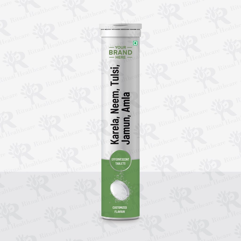 Karela Extract, Neem Extract, Tulsi Extract, Jamun Extract, Amla Extract Effervescent Tablets