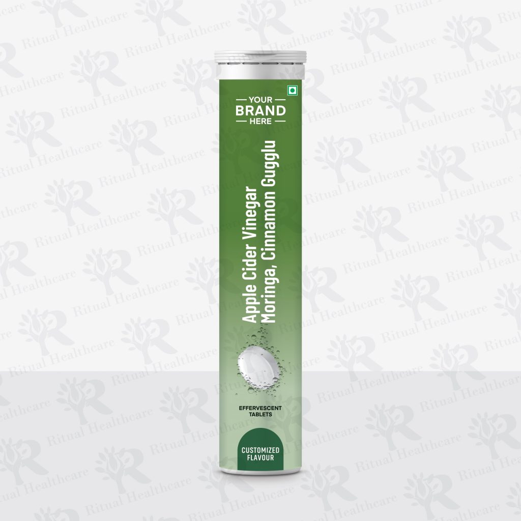 Apple Cider Vinegar, Moringa Extract, Cinnamon Extract, Gugglu Extract Effervescent Tablets